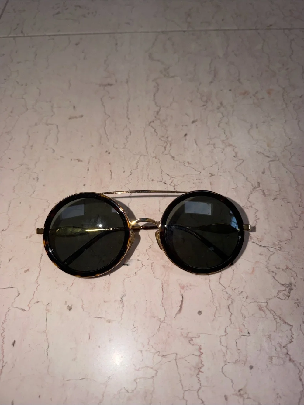 Wildfox Winona Gold and Tortoise Frame Round Sunglasses